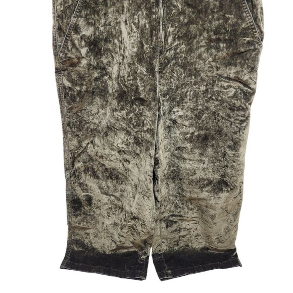 Utility-Style Velvet Jumpsuit Overalls Size 14 Short Sleeve Zipper Front Green - Picture 5 of 8